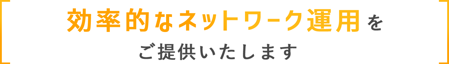 効率的なネットワーク運用をご提供いたします 